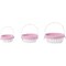 Vintiquewise White Round Willow Gift Basket, with Pink and White Gingham Liner and Handles, Set of 3 QI004550PK.3 - alternate 4